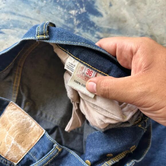 Vintage Evisu Genes Daicock 05 Denim Jeans Size 35x26 - Picture 6 of 7